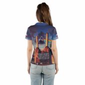 Pink Floyd Animals Pig Fly Cover Polo Shirt Woman Back Mockup - OtherBrick