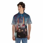 Pink Floyd Band X Dark Side Of The Moon X Pig Fly Polo Shirt Man Front Mockup - OtherBrick