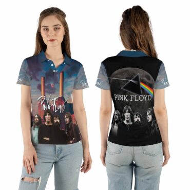 Pink Floyd Band x Dark Side Of The Moon x Pig Fly Polo Shirt