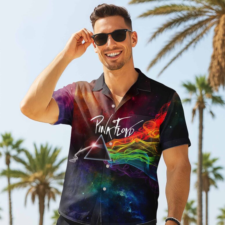 Pink Floyd Dark Side Of The Moon Smoke Color Hawaiian Shirt