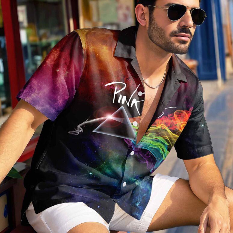 Pink Floyd Dark Side Of The Moon Smoke Color Hawaiian Shirt