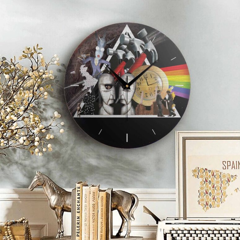 Pink Floyd Live In Amsterdam The Time Is Gone Wooden Clock Pink Floyd Live In Amsterdam The Time Is Gone Wooden Clock