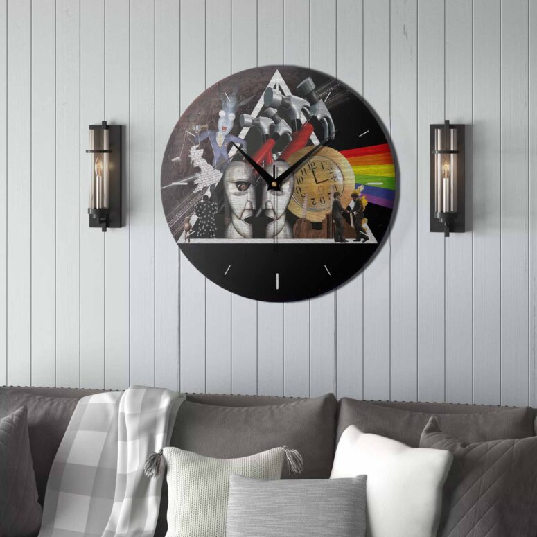 Pink Floyd Live In Amsterdam The Time Is Gone Wooden Clock Pink Floyd Live In Amsterdam The Time Is Gone Wooden Clock