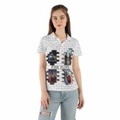 Pink Floyd The Wall Screaming Face Dark Side Of The Moon Wywh Polo Shirt Woman Front Mockup - OtherBrick