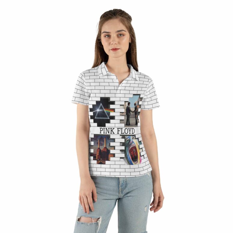 Pink Floyd The Wall Screaming Face Dark Side Of The Moon WYWH Polo Shirt