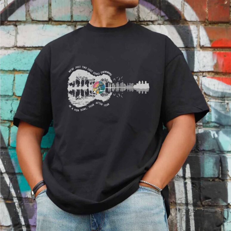 Wish You Were Here Rhythm We're Just Two Lost Souls Guitar Pink Floyd Shirt