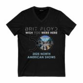 Brit Floyd 2025 Wish You Were Here 50th Anniversary World Tour Front Vneck Black - OtherBrick