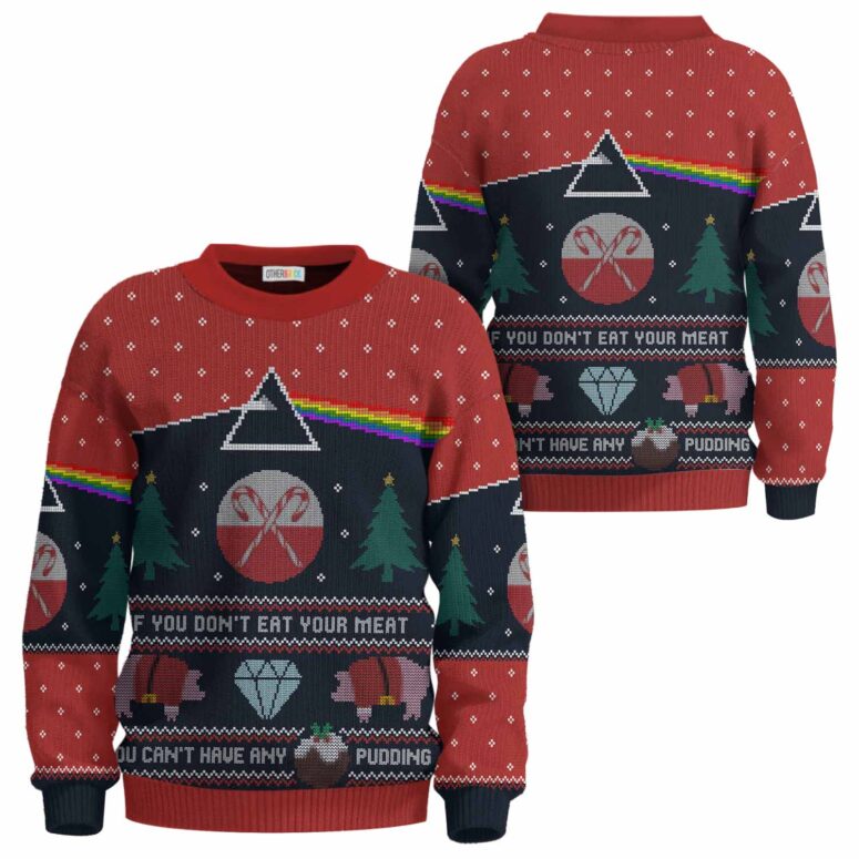 If You Don't Eat Your Meat Pink Floyd Ugly Christmas Sweater
