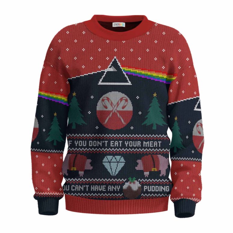 If You Don't Eat Your Meat Pink Floyd Ugly Christmas Sweater