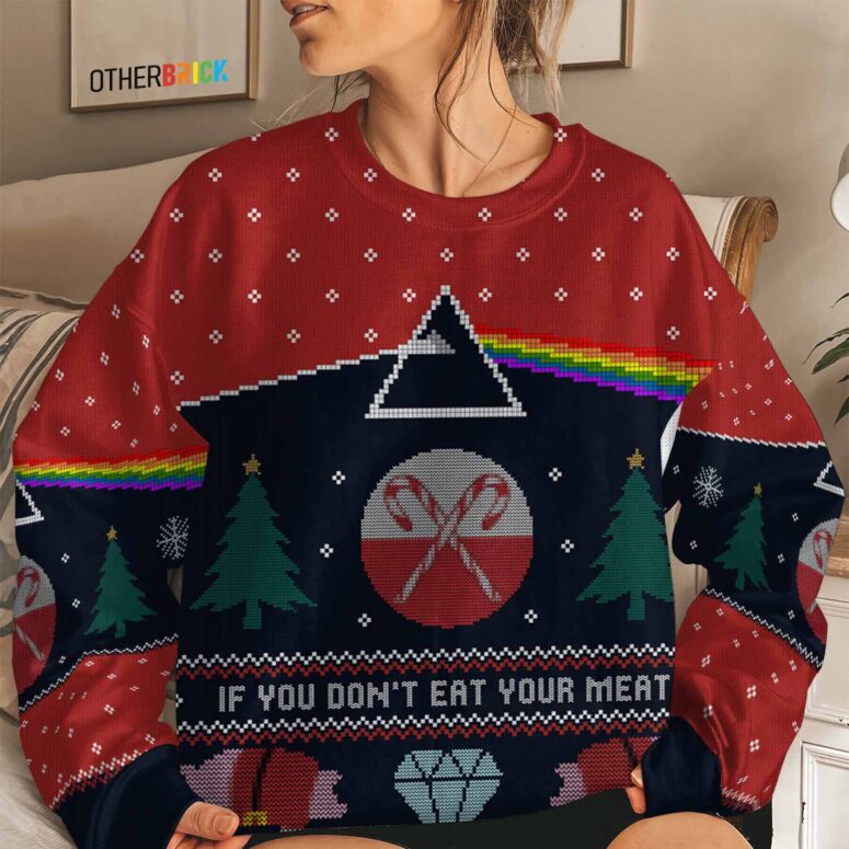 If You Don't Eat Your Meat Pink Floyd Ugly Christmas Sweater