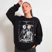Jack Sally Halloween The Lover Tarot Card Pink Floyd Flower Front Sweater Woman Black  - OtherBrick