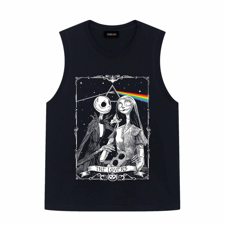 Jack Sally Halloween The Lover Tarot Card Pink Floyd Flower Shirt
