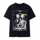 Jack Sally Halloween The Lover Tarot Card Pink Floyd Flower Front Tshirt Black - OtherBrick