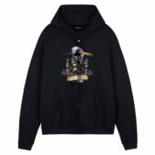 Jack Skellington Pink Floyd Band Halloween 2025 Front Hoodie Black - OtherBrick