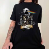 Jack Skellington Pink Floyd Band Halloween 2025 Front Shirt Woman Black - OtherBrick