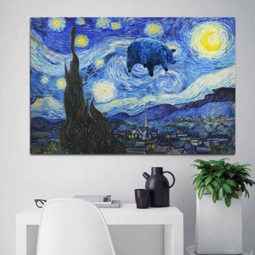 Pink Floyd Starry Night Van Gogh Animals Canvas