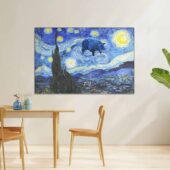 Pink Floyd Starry Night Van Gogh Animals Canvas Mockup 1piece6 - OtherBrick