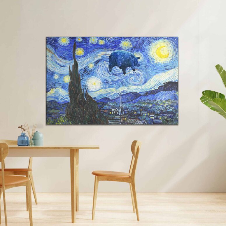 Pink Floyd Starry Night Van Gogh Animals Canvas Pink Floyd Starry Night Van Gogh Animals Canvas