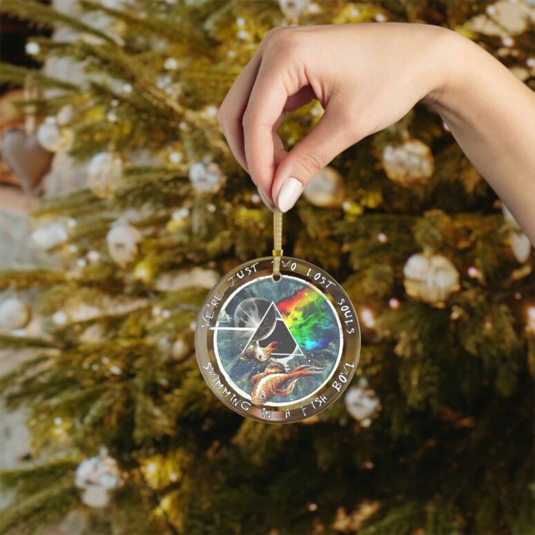 Pink Floyd Wish You Were Here Circle Glass Acrylic Pink Floyd Ornament
