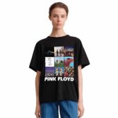 Pink Floyd Collage Album Art Shirt Front Shirt Woman Black 1 - OtherBrick