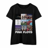 Pink Floyd Collage Album Art Shirt Front Wtee Black - OtherBrick