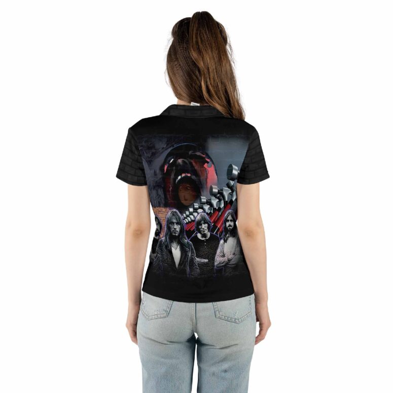 Screaming Face and Flying Pig, Flower on The Wall of Hammer Pink Floyd Polo Shirt