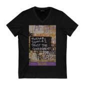 Mother Should I Trust The Government Berlin Wall 1990 Front Vneck Black - OtherBrick