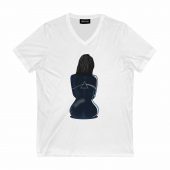 Dark Side Of The Moon Back Art Girl Front Vneck White - OtherBrick