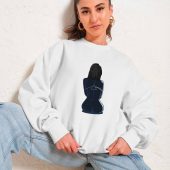 Dark Side Of The Moon Back Art Girl Front Woman Sweater White - OtherBrick