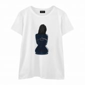 Dark Side Of The Moon Back Art Girl Front Wtee White - OtherBrick
