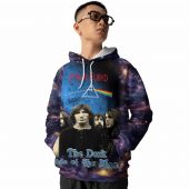Dark Side Of The Moon Blue Moon Vintage Pink Floyd Hoodie Front - OtherBrick