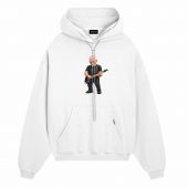 David Gilmour Playing Guitar Front Hoodie White - OtherBrick