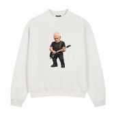 David Gilmour Playing Guitar Front Sweatshirt White - OtherBrick
