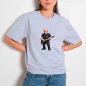 David Gilmour Playing Guitar Front Woman Shirt Grey - OtherBrick