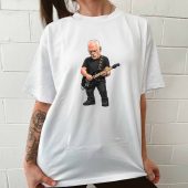 David Gilmour Playing Guitar Front Woman Shirt White 2 - OtherBrick