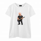 David Gilmour Playing Guitar Front Wtee White - OtherBrick