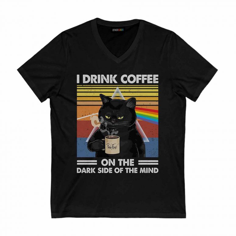 I Drink Coffee On The Dark Side of The Mind Cat Pink Floyd Shirt I Drink Coffee On The Dark Side of The Mind Cat Pink Floyd Shirt