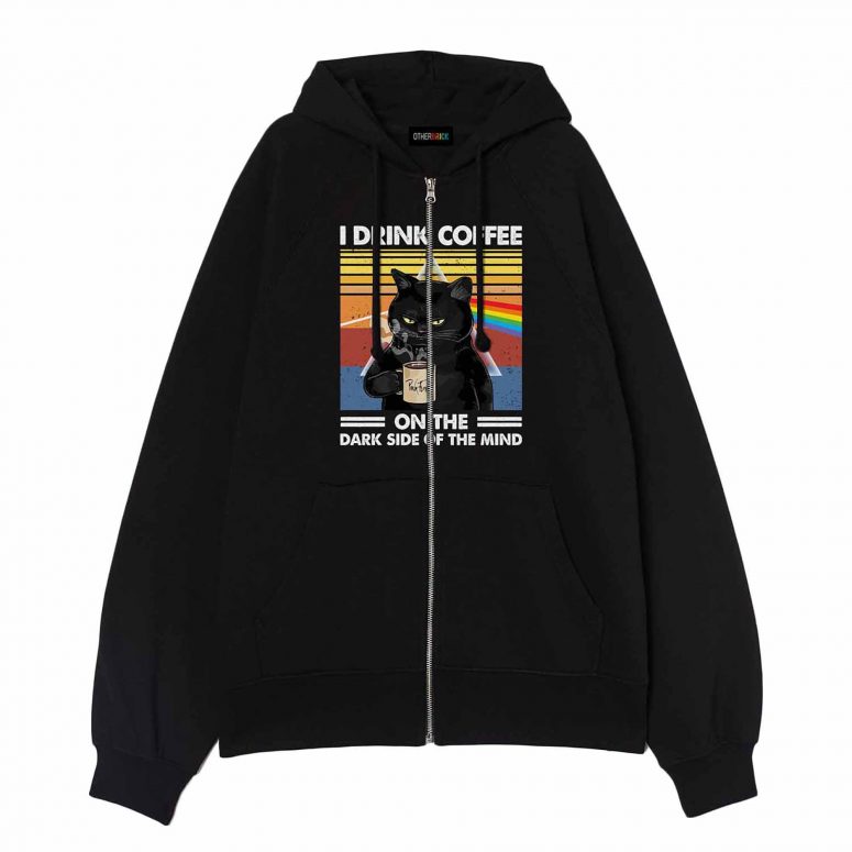 I Drink Coffee On The Dark Side of The Mind Cat Pink Floyd Shirt I Drink Coffee On The Dark Side of The Mind Cat Pink Floyd Shirt