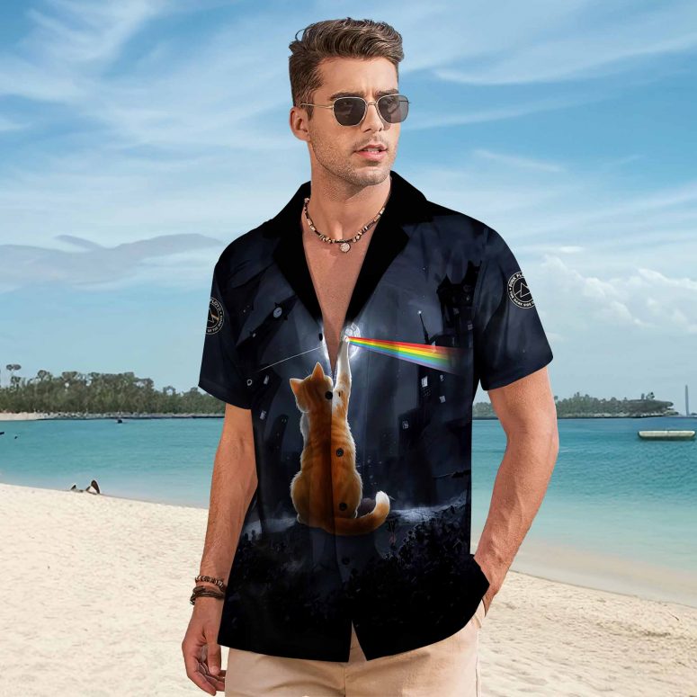 I Will See You On The DSOTM Black Yellow Cat Pink Floyd Hawaiian Shirt I Will See You On The DSOTM Black Yellow Cat Pink Floyd Hawaiian Shirt