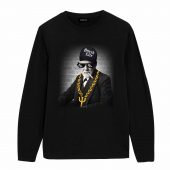 Joke Pink Freud Punk Gangster Freud Front Longsleeve Black - OtherBrick