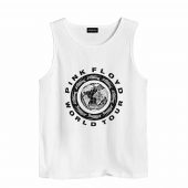 Pink Floyd Globe World Tour Shirt Front Tank White - OtherBrick
