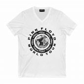 Pink Floyd Globe World Tour Shirt Front Vneck White - OtherBrick