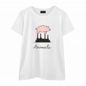 Pink Floyd Pig Shirt Front Wtee White - OtherBrick