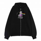 Pink Freud Dark Side Of The Mind Front Ziphoodie Black - OtherBrick