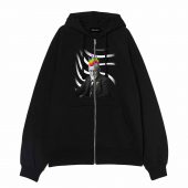 Pink Freud Punk Gangster Pink Floyd Front Ziphoodie Black - OtherBrick
