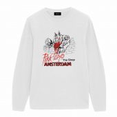 Vintage 1980s Pink Floyd Coffee Shop Amsterdam Band Front Longsleeve White - OtherBrick
