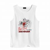 Vintage 1980s Pink Floyd Coffee Shop Amsterdam Band Front Tank White - OtherBrick