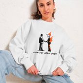 Wish You Were Ween Front Woman Sweater White - OtherBrick