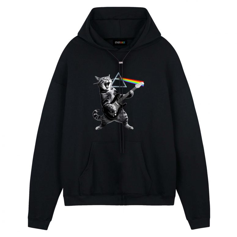 Cat playing electric guitar rock Pink Floyd Shirt