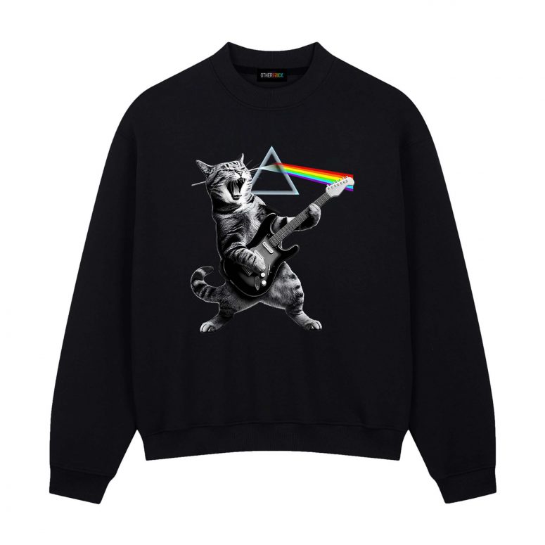 Cat playing electric guitar rock Pink Floyd Shirt